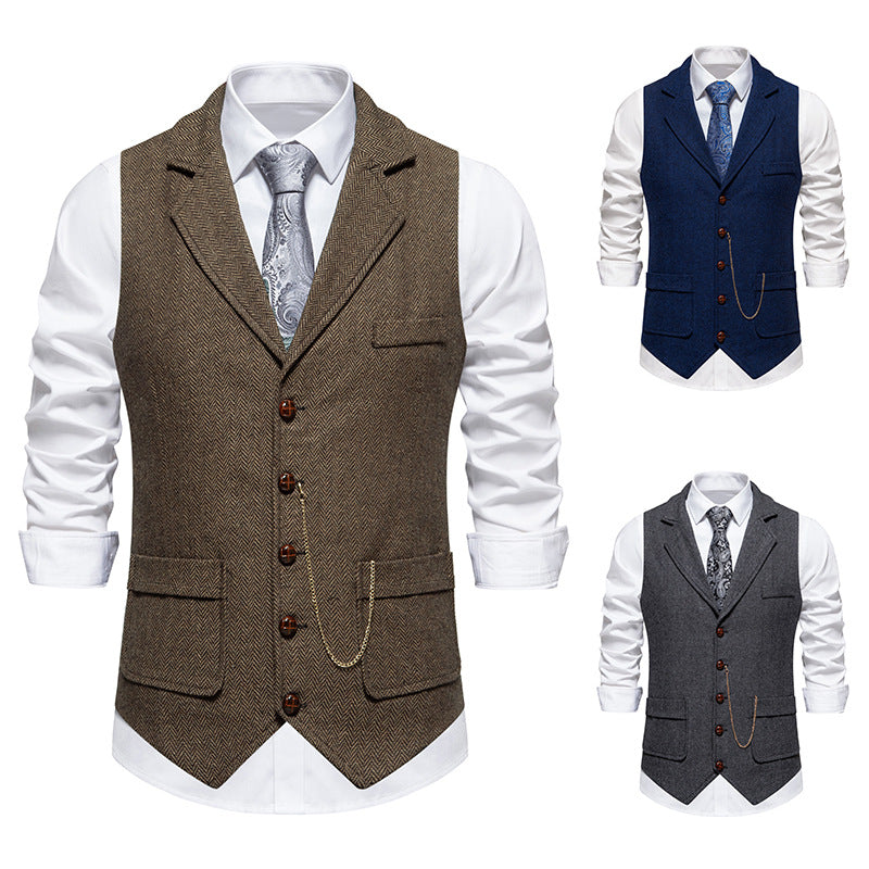 Herren Weste Hahnentrittmuster Elegantes Design - IdealeKleiden