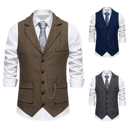 Herren Weste Hahnentrittmuster Elegantes Design - IdealeKleiden