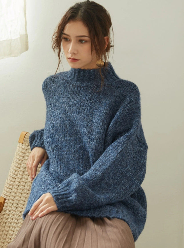 Femmes Pull tricoté épais Confortable Élégant