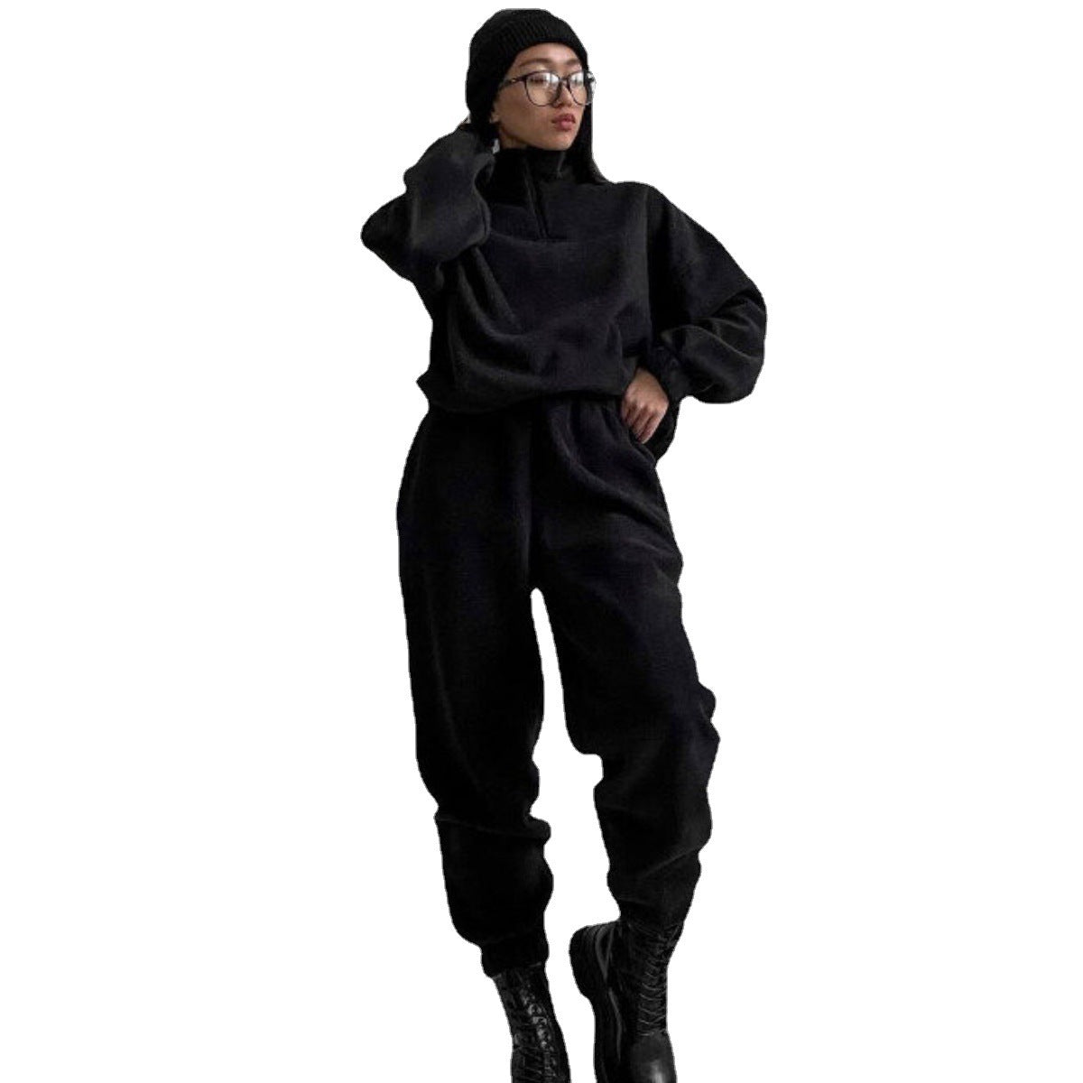 Survêtement de jogging en polaire pour femme, confortable, décontracté, design