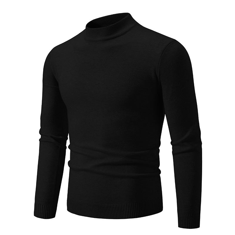 Pull-over Homme Maille Fine Col Montant Élégant