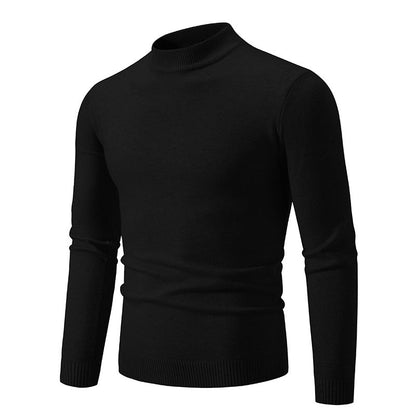 Pull-over Homme Maille Fine Col Montant Élégant