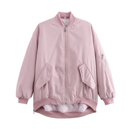 Bomber blouson femme sportif décontracté avec poches