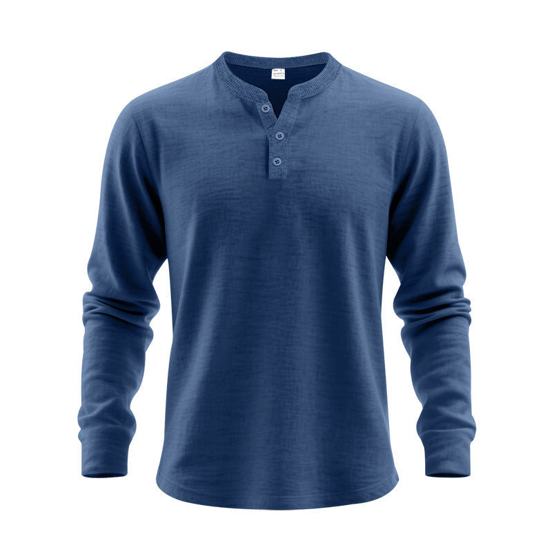 T-shirt à manches longues pour homme, design élégant, boutons