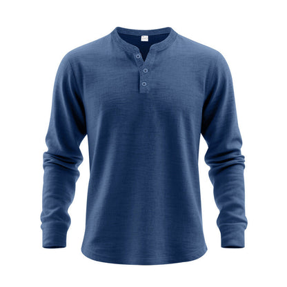 T-shirt à manches longues pour homme, design élégant, boutons