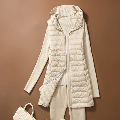 Gilet matelassé élégant avec capuche et coupe confortable