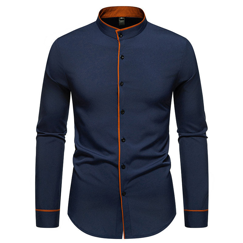 Chemise Homme Élégante Moderne Col Montant