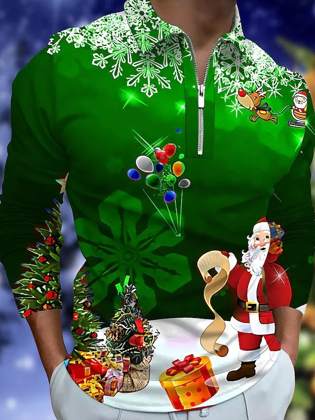 T-shirt de Noël à manches longues pour homme Idée cadeau festive