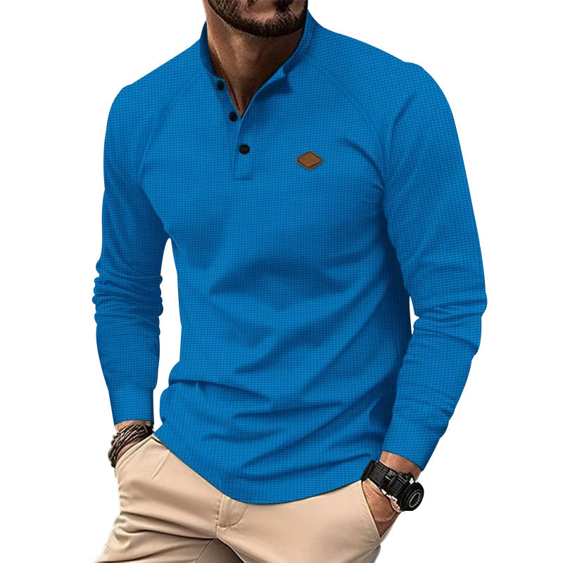 T-shirt à manches longues structuré et moderne pour homme, avec boutons