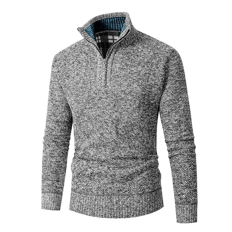 Pull pour homme col montant fermeture éclair pratique