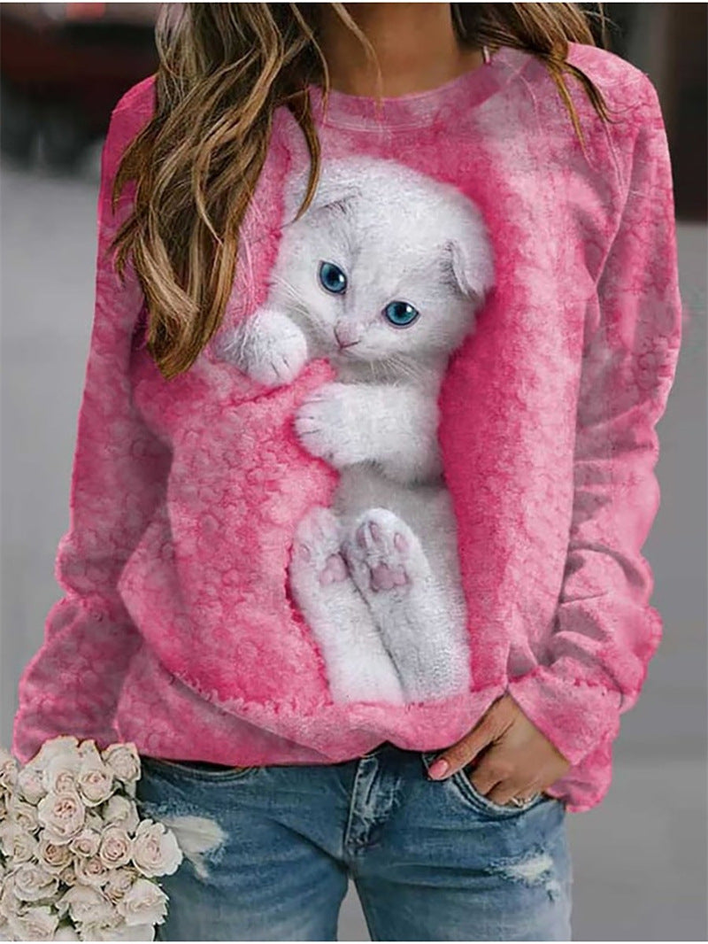 Sweat-shirt pour femme motif animal mignon mode féminine