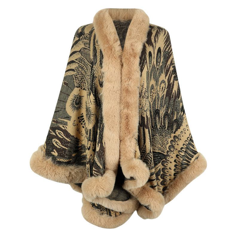 Poncho doux et chaud en polaire pour femme