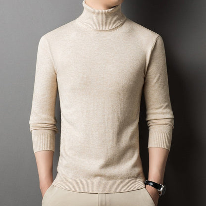 Pull Homme Col Roulé Ajusté Tendance
