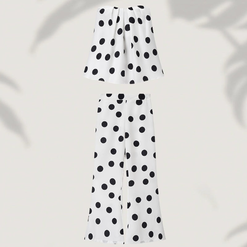 Damen Culotte Weit Bequem Punktmuster Rock - IdealeKleiden