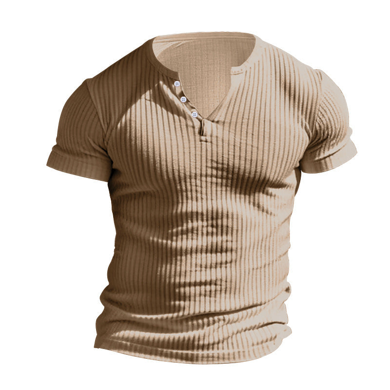 T-shirt homme à manches courtes côtelé classique