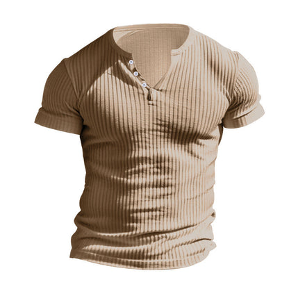 T-shirt homme à manches courtes côtelé classique