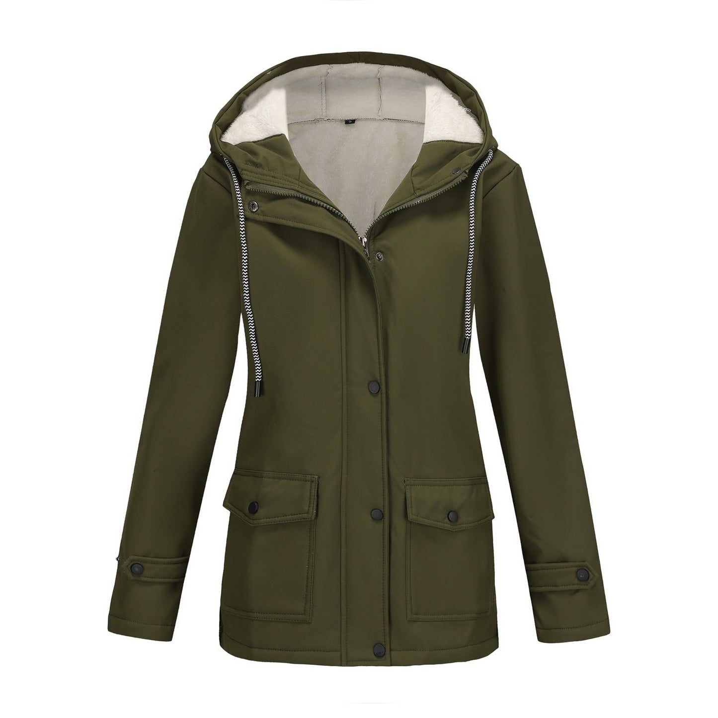 Veste d'hiver pour femme chaude polaire capuche extérieur
