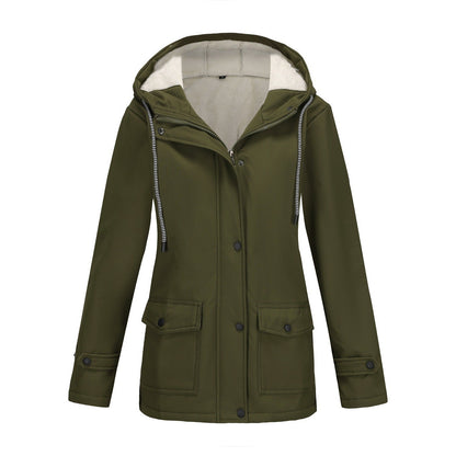 Veste d'hiver pour femme chaude polaire capuche extérieur