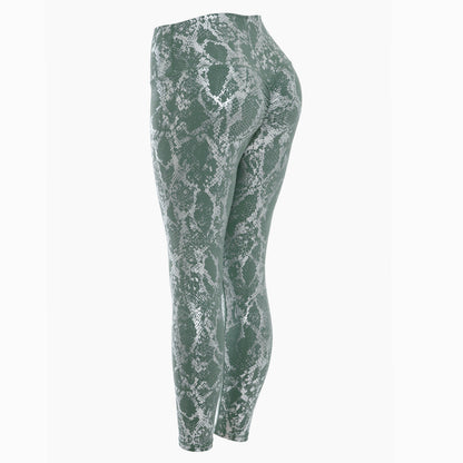 Legging de sport femme motif serpent taille haute