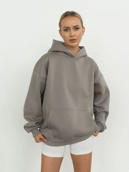 Grand Sweat à Capuche Doux et Moelleux pour Femmes avec Poche Kangourou