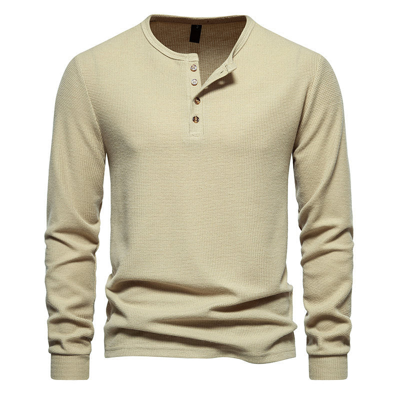 T-shirt homme manches longues texturé moderne à boutons