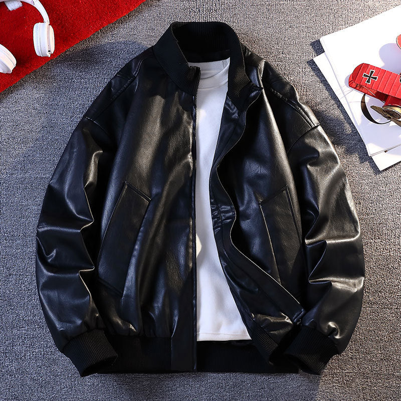 Herren Lederjacke Bomber Modern Elastisch Praktisch - IdealeKleiden