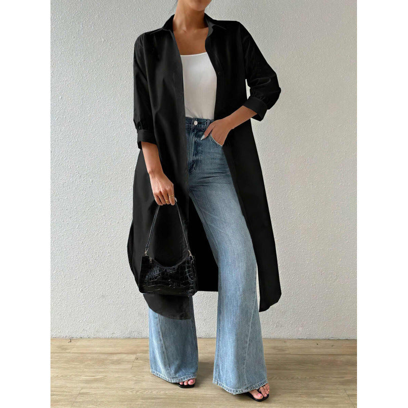 Robe longue boutonnée élégante pour femme