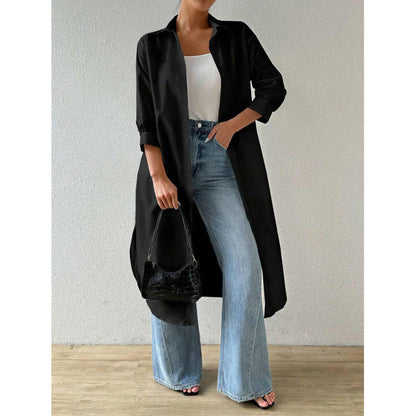 Robe longue boutonnée élégante pour femme