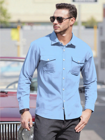 Chemise Homme Manches Longues Coupe Moderne Décontractée