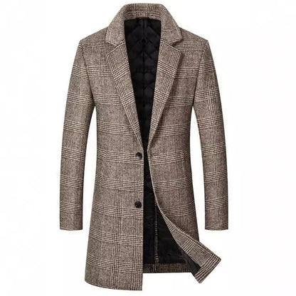 Manteau en laine pour homme à carreaux moderne et chic