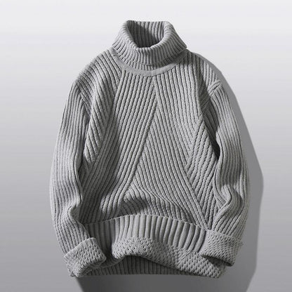 Pull Col Roulé Femme Tricot Grossier Chaud Design Élégant
