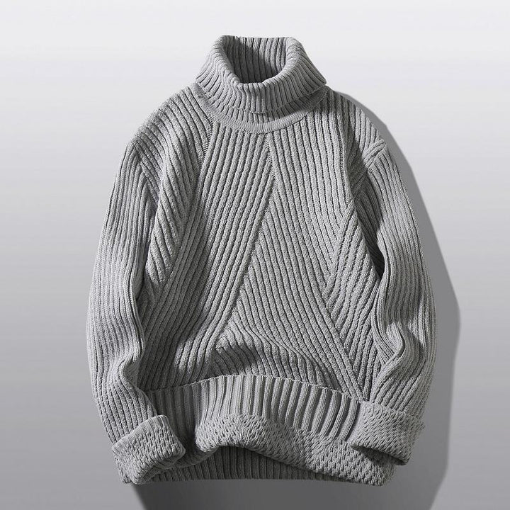 Pull Col Roulé Femme Tricot Grossier Chaud Design Élégant
