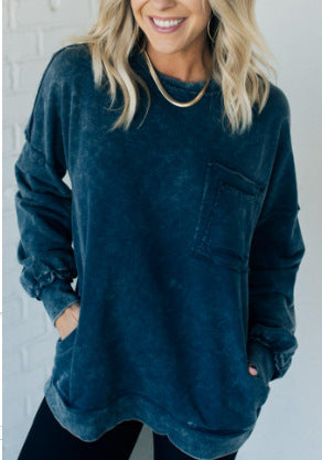 Sweat-shirt oversize confortable pour femme avec poches