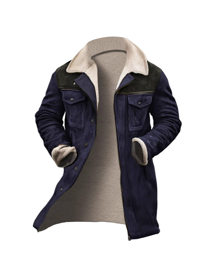 Blouson en cuir pour homme, doublure teddy, élégant et moderne