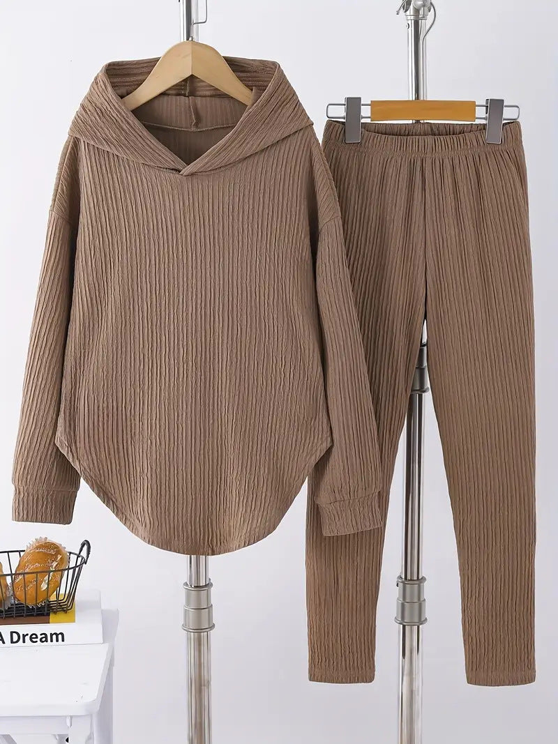 Ensemble de survêtement confortable en molleton structuré pour femme