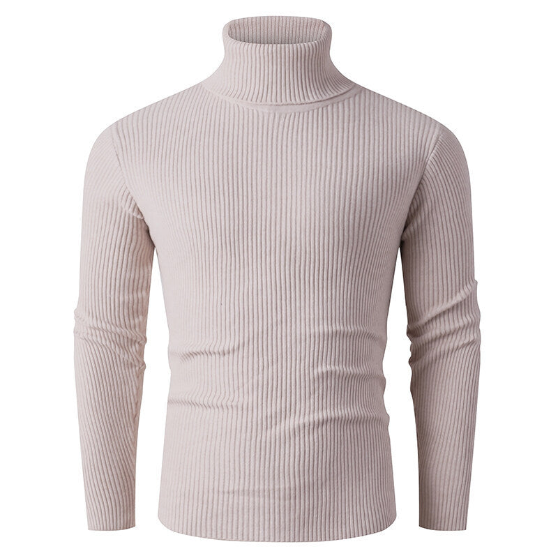 Pull en tricot pour homme Col roulé Côtes Design élégant