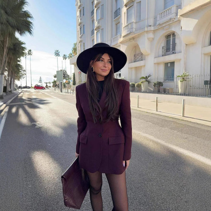 Damen Blazer Oversized Modern mit großen Taschen - IdealeKleiden