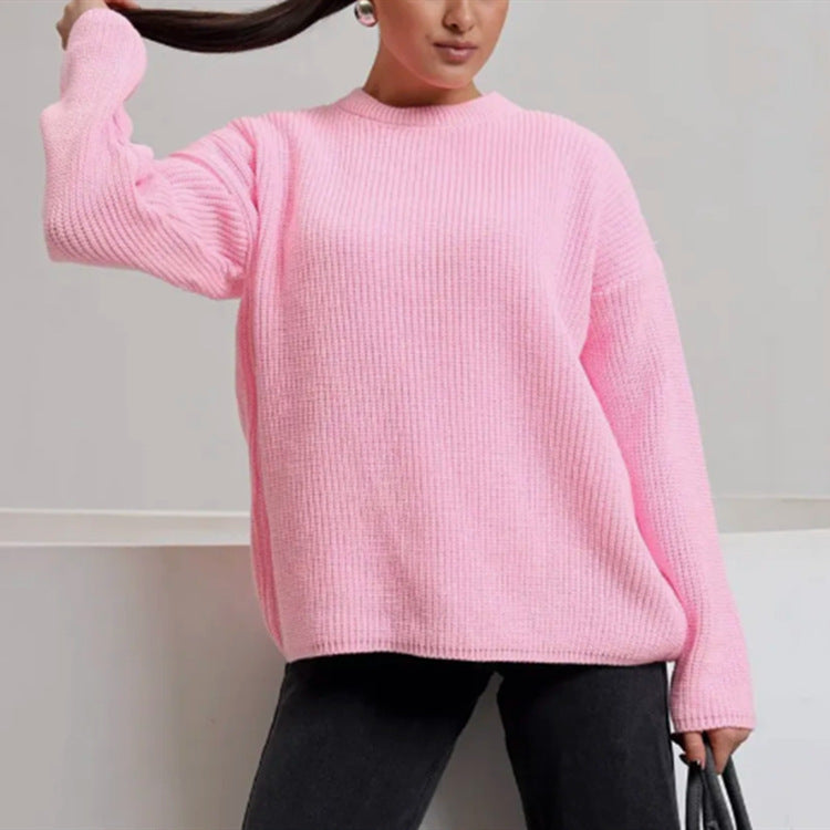 Pull-over Femme Tricot Grossier Décontracté Moderne