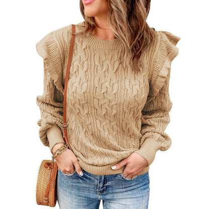 Pull Femme Tricot Motif Torsadé Élégant