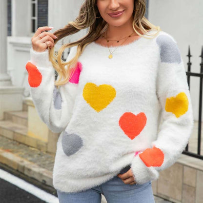 Pull à cœurs pour femmes