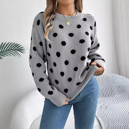 Pull femme classique à pois