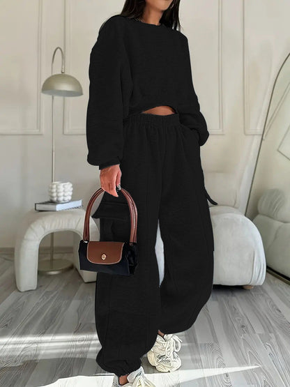 Ensemble détente femme pull oversize et pantalon de jogging