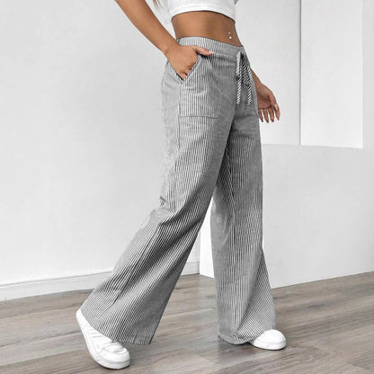 Damen Jogginghose Bequem Mit Gürtel und Taschen - IdealeKleiden