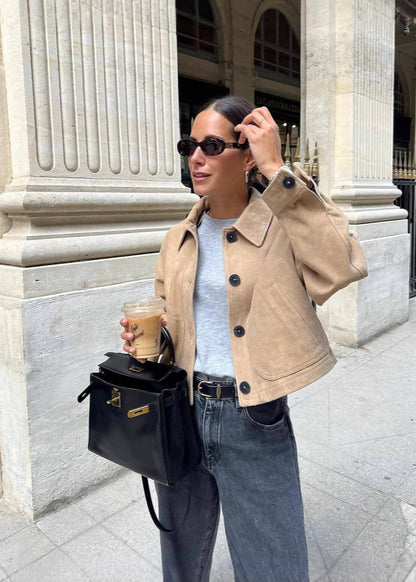 Blouson en cuir court et stylé