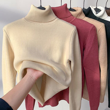 Pulls à col roulé doux pour femmes en polaire teddy
