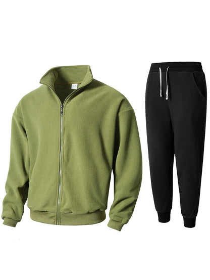 Ensemble de survêtement en polaire chaud et confortable pour hommes