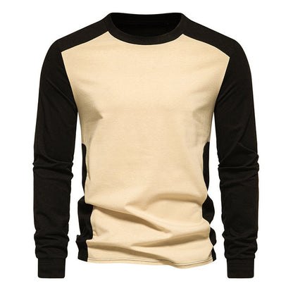 T-shirt homme manches longues confortable manches contrastantes