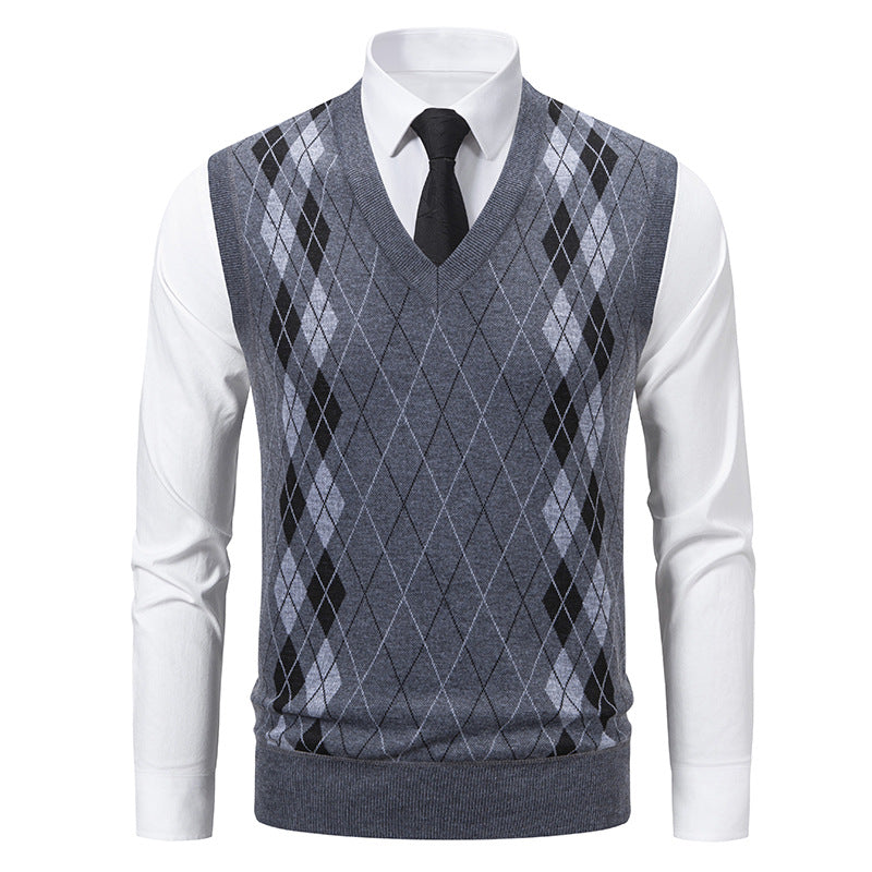 Pullunder pour homme motif losanges design élégant