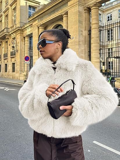 Veste de luxe en fausse fourrure pour femmes Mode hivernale élégante