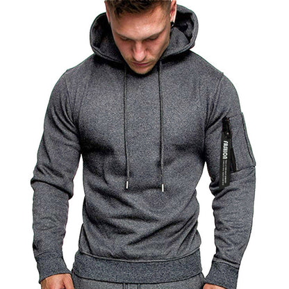 Hoodie de sport pour homme, zippé, pratique